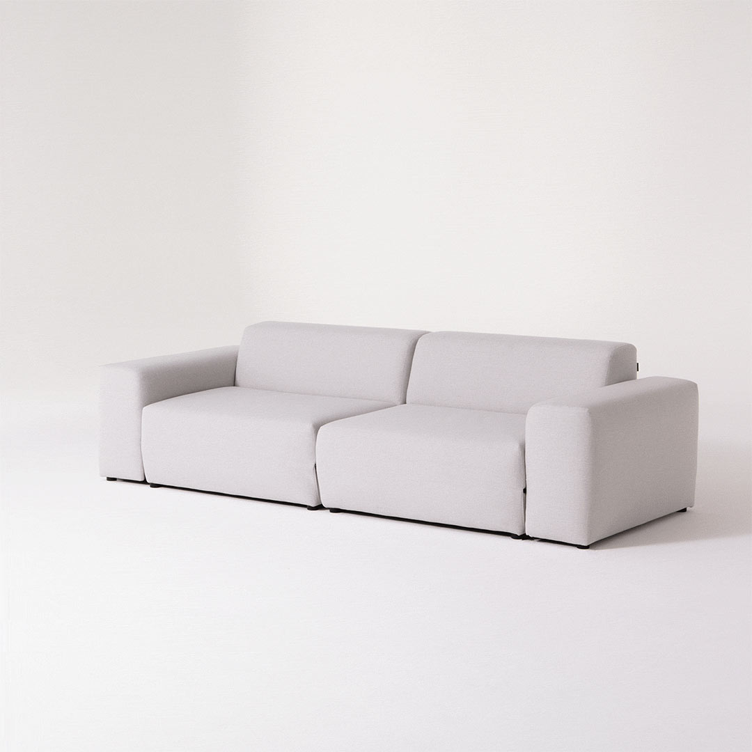 Image montrant un canapé PYLLOW deux places de couleur gris clair