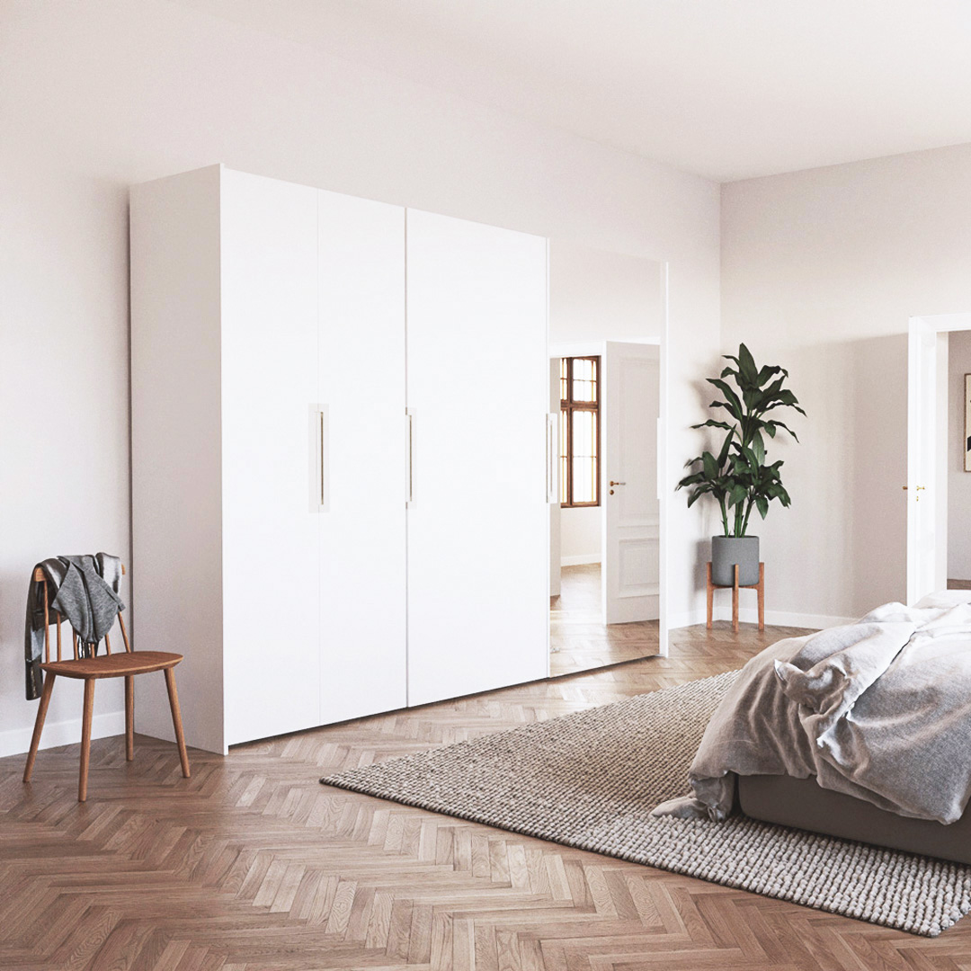 Kleiderschrank LYNE in weiß in Schlafzimmer